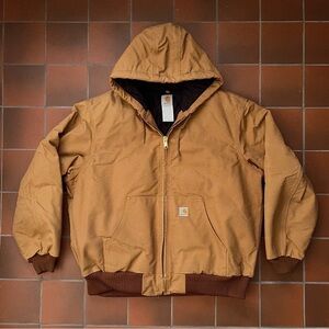 Vintage 90s Carhartt Jacket Mens XL Beige Lined Bomber Jacket Union Made USA